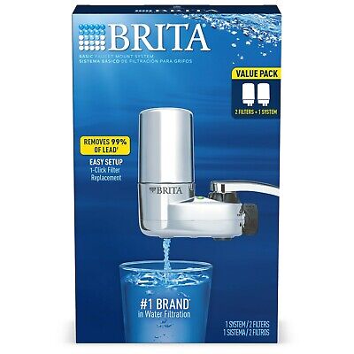 Brita Faucet Mount System with Filter Change Reminder and 2 Repl